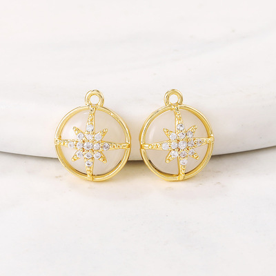 Manufactor wholesale Partially Prepared Products Jewelry parts Material Science Metal Opal circular Pendant diy Necklace, earring, pendant