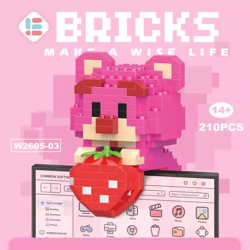 -51 кулон клубничный мишка