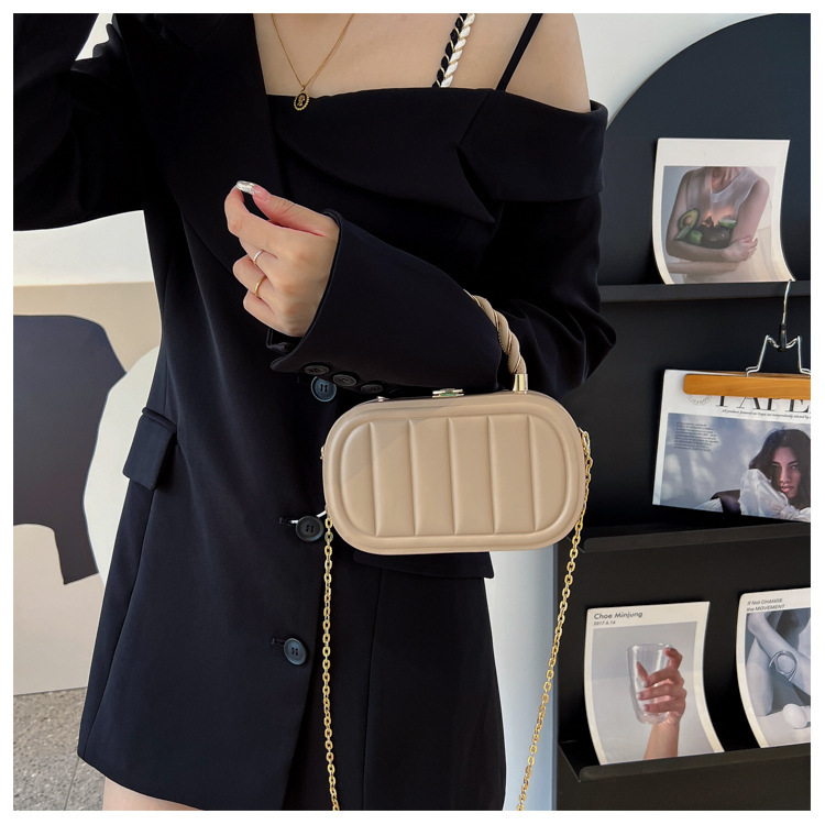 Women's Twisted Handle Chain Shoulder Crossbody Bag, Elegant Style_voghion.com
