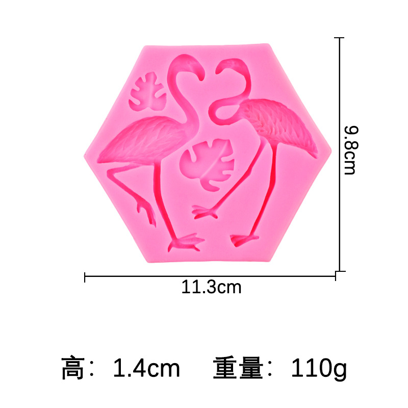 Flamingo tortuga hoja molde de silicona epoxi arcilla yeso hornear pastel fondant chocolate Accesorios