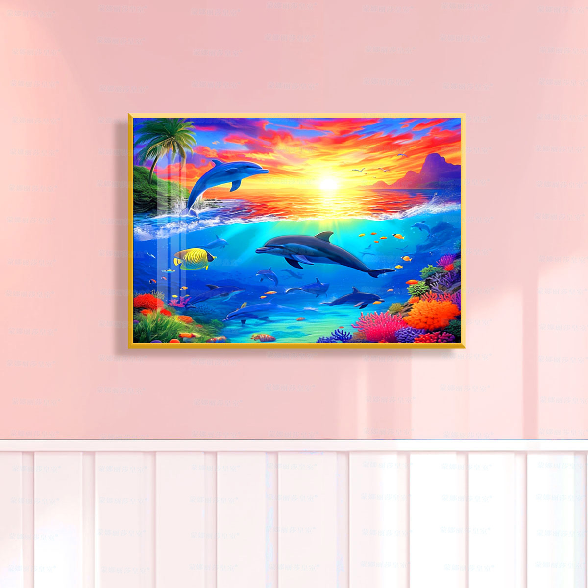 Mona Lisa Real mundo submarino de bordado cruzado nuevo estilo de animales marinos sueños estética sala de estar bordado a mano image 6