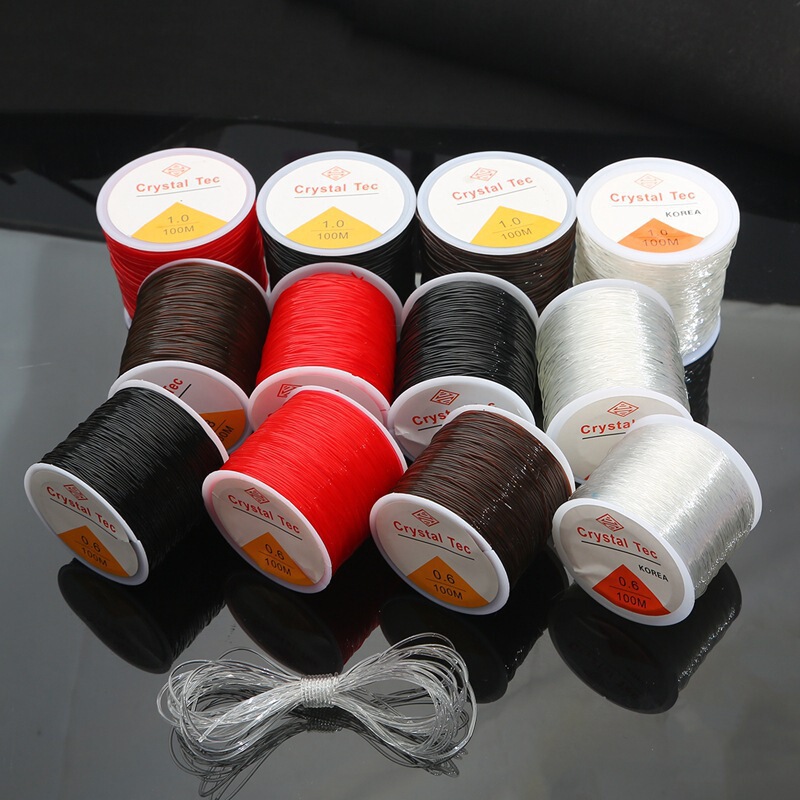 Round Crystal Elastic Thread Buddha Bead Bracelet Rope Beaded Bracelet Rubber Band Bracelet Rope Wenwan Thread Rope Weaving Wholesale