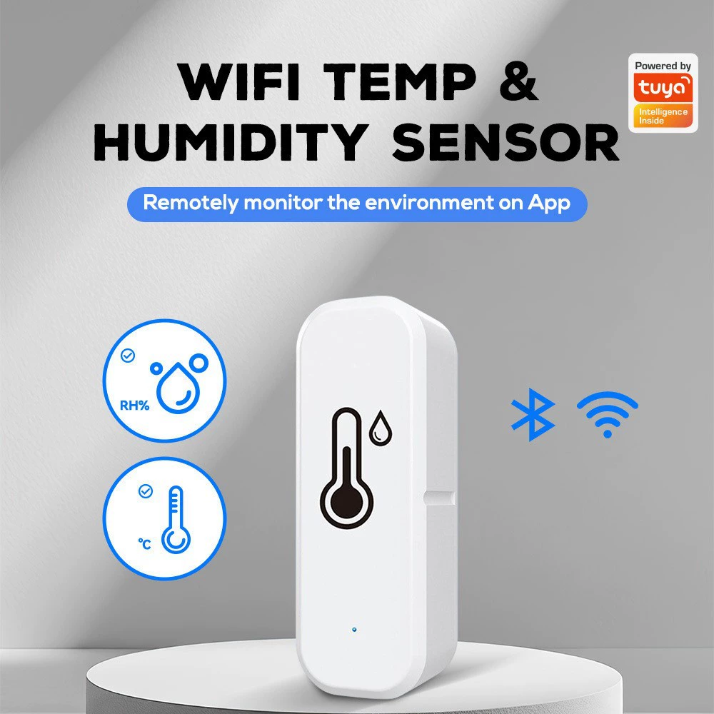 Датчик температуры и влажности с Wi-Fi, беспроводной датчик температуры и влажности для помещений Tuya Graffiti.