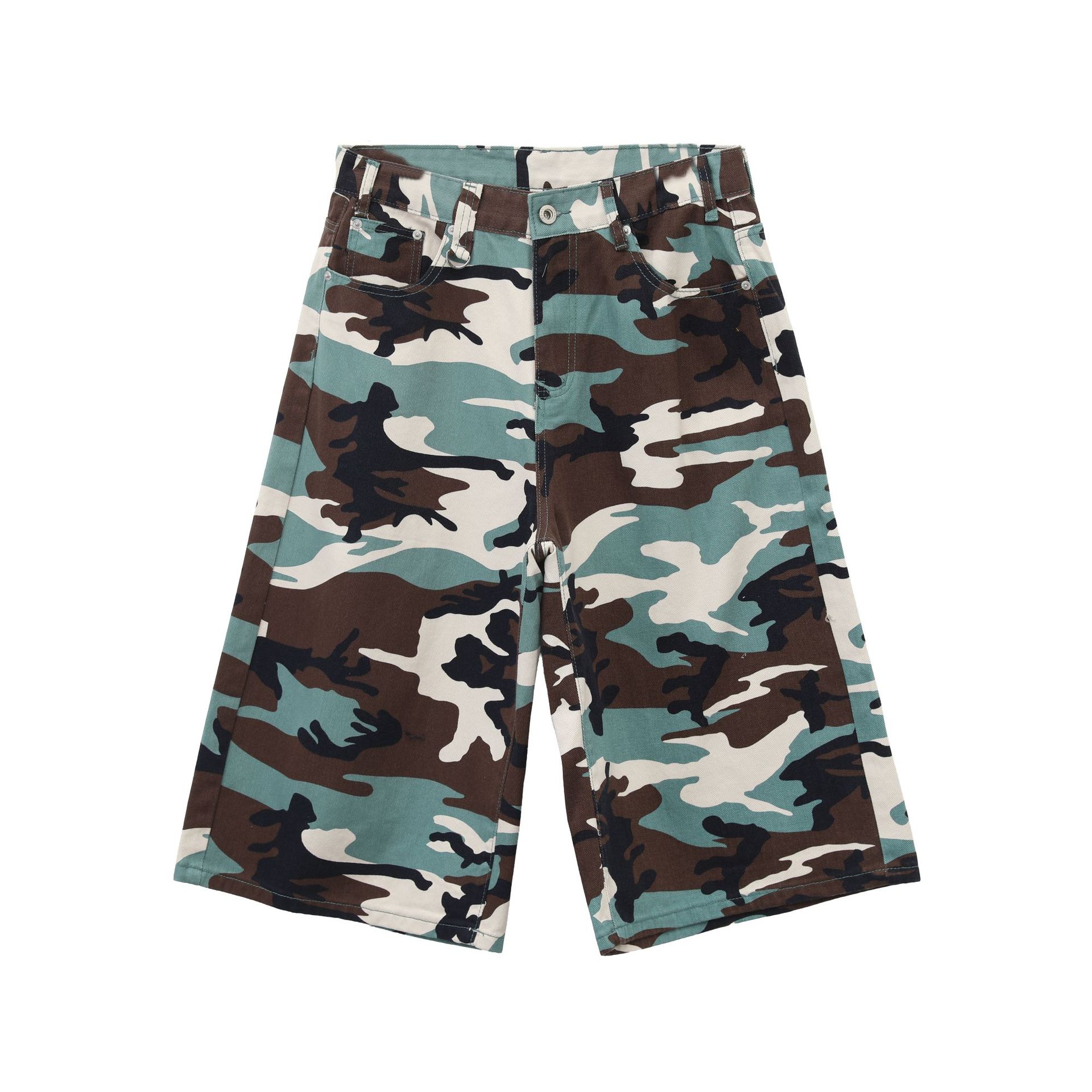 Bermudas de Mezclilla de Corte Recto 七分 para Hombre Algodón Efecto Lavado Desgastado image 16