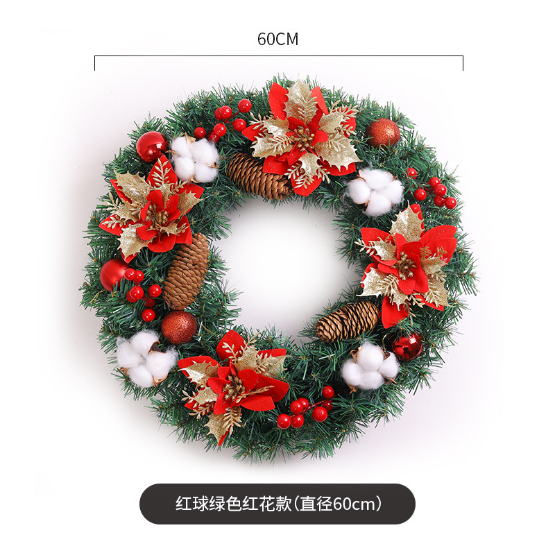 Navidad decoración Garland ratán 40/50/60cm Navidad decoración escena diseño puerta colgante ratán decoración suministros