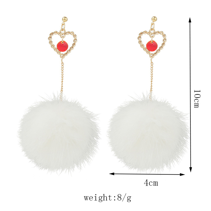 Ins Simple Cute Long Autumn And Winter Plush Earrings European And American Foreign Trade Creative Personality Ornament display picture 1