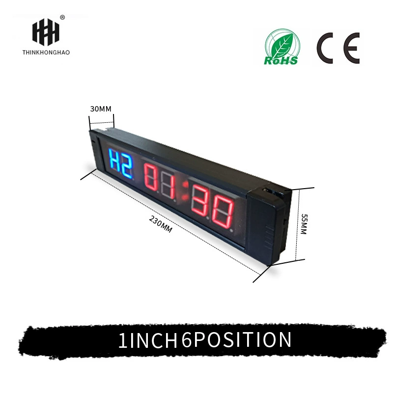 MINI 6-битная 1-дюймовая настенная цифровая часы фитнеса LED