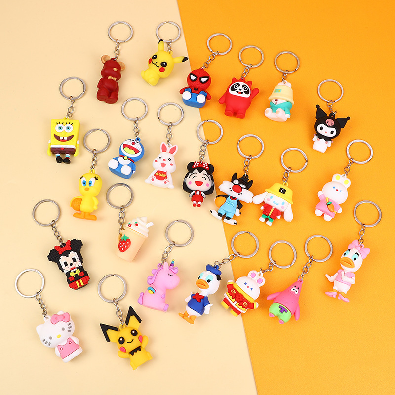 Couple Lightning Bear Keychain Cute Cartoon Astronaut Doll Mixed Style Car Pendant Cheap Small Gift Wholesale