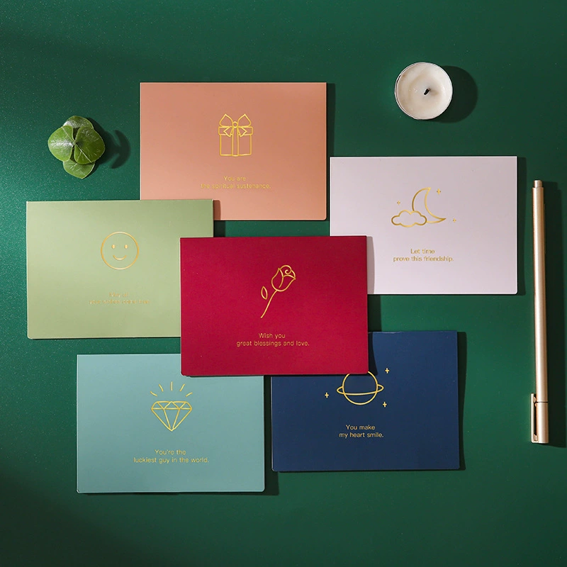 Открытки в стиле Ins с золотым тиснением, элитные почтовые открытки, открытки с сообщениями, поздравительные открытки, маленькие открытки, карточные заготовки, День учителя, подарки для студентов своими руками на праздники