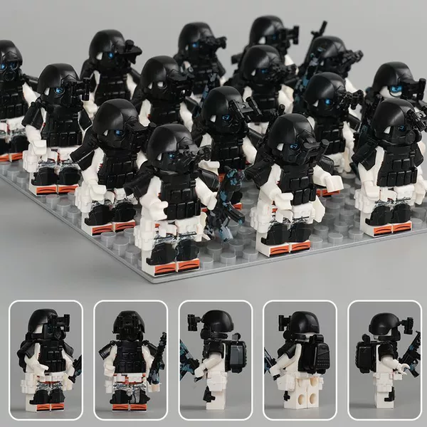 The regular version comes with a weapon without a base plate - an 18-man phalanx of anti-virus Snow Leopard special forces