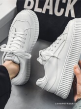 男鞋ins厚底小白鞋男款板鞋休闲白色潮流松糕鞋增高鞋子潮鞋饼干