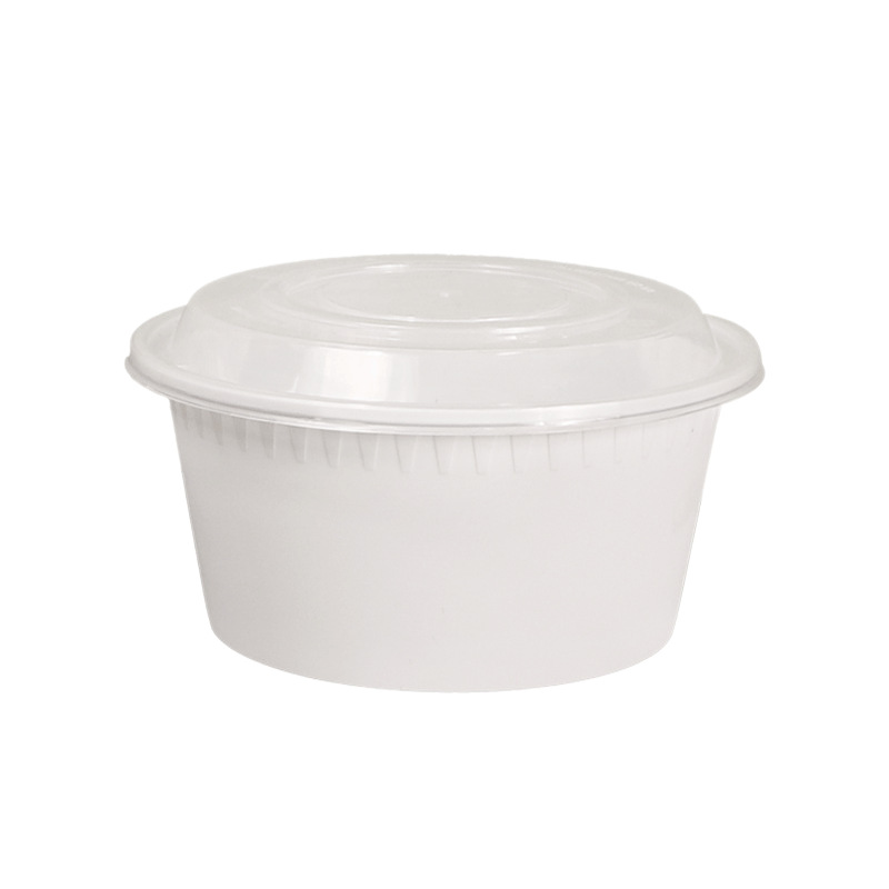 Caja de comidas desechable material PP 1250 con cubierta caja de embalaje redonda para llevar engrosada sellado tazón de protección ambiental de grado alimenticio