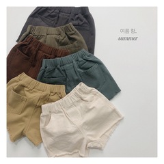 Basic retro Japanese style Korean children's clothing, good quality children's shorts, men's and women's baby fashionable loose edge hot pants in multiple colors