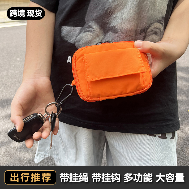 Trendy Japanese-Style Multifunctional Coin Purse, Earphone Case, Key Holder, Bank Card Holder, Nylon Outdoor Hanging Bag, Small Bag for Men and Women Trendy Japanese-Style Multifunctional Coin Purse, Earphone Case, Key Holder, Bank Card Holder, Nylon Outdoor Hanging Bag, Small Bag for Men and Women