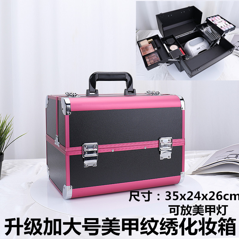 High-Capacity Makeup Box with Stylus Tool Set, Professional Follow-Makeup Artist Eyelash and Beauty Nail Browing Foot Bath Handbag