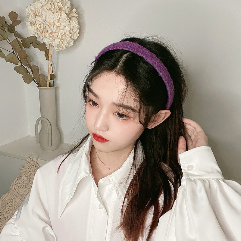 Otoño e Invierno ins colorido lana diadema femenina antideslizante pelo presionando retro horquilla femenina lavado de cara simple Internet celebridad Corea del Sur tocado