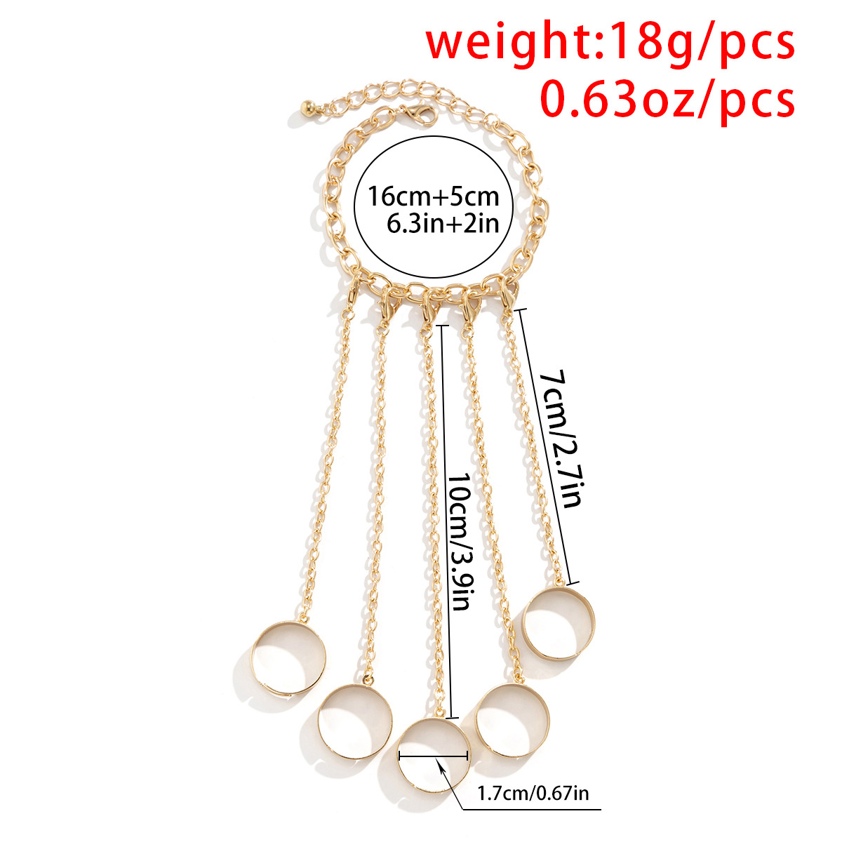 Fashion Hip Hop Punk Finger Metal Chain Sweet Cool Simple Iron Bracelet Female