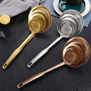 304 stainless steel mesh drain household long-handled filter spoon frying oil filter spoon oil grid fishing noodle spoon filter mesh spoon colander