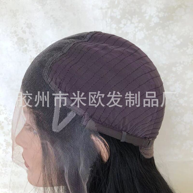 Swiss Net HD13x6 Front Lace Half Hand Weave Chinese Smooth Hair Ladies Wig Headgear Factory Direct Sales