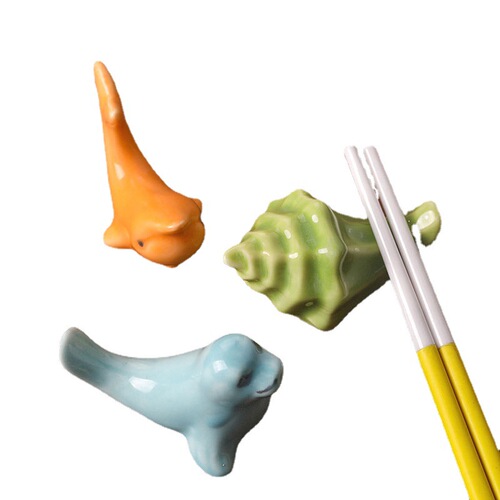 Japanese ZAKKA ceramic ocean cartoon animal chopstick holder pillow snail dolphin whale tropical fish sea lion chopstick holder