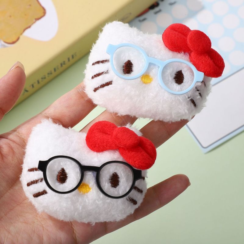 卡通眼镜KT猫充棉玩偶饰品配件可爱网红猫咪diy发夹发圈服装辅料|undefined