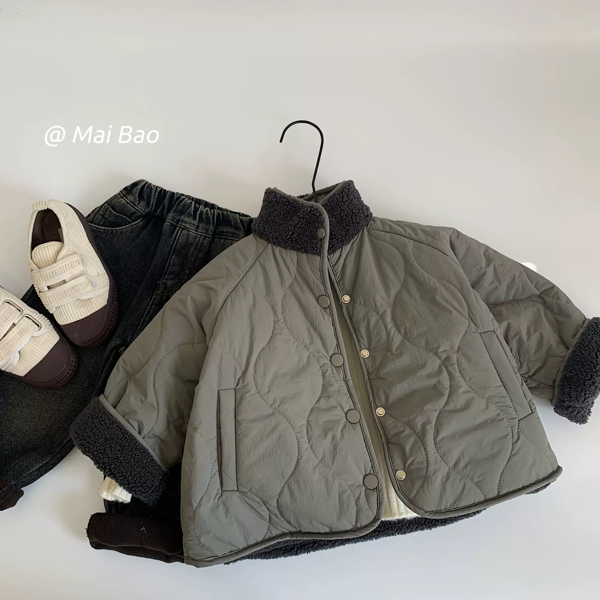 【清仓不退不换45元】冬季新款中小童两面穿绗棉男女童外套G0611