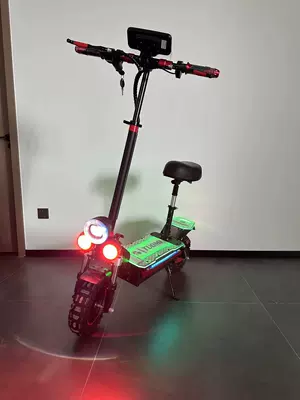 Cross-Border Electric Scooter Sf-50 Outdoor Mobility Foldable Portable Scooter with Various Colorful Lights (Qatlanan elektrik skuterlər) - classic-red-and-black-empty-car