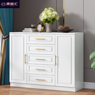 Solid Wood Drawer Cabinet Wall Storage Cabinet Simple Modern Drawer Type Small Apartment Drawer Cabinet Living Room Bedroom Storage Cabinet