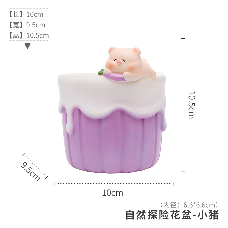 Chậu cây mọng nước hình kem phô mai resin, chậu mini trang trí ban công sân vườn (RG-33)