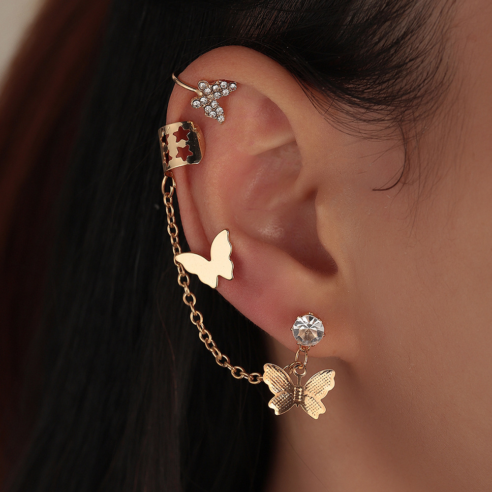Creative glossy golden earrings