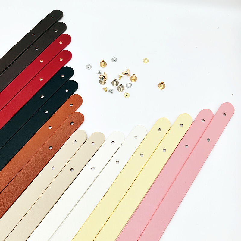DIY Hyuna Woven Bag Strap Rivet Style Pu Two-Hole Handbag Handmade Bag Leather Accessories Ready for Sale
