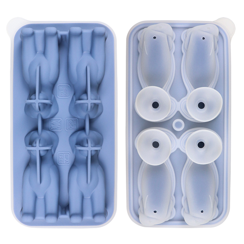 Bandeja de Hielo de Silicona, Molde Transparente para Bolas de Hielo, Cubitos de Hielo para Whisky, Bandeja de Hielo Grande de Silicona con Forma de Perro Bulldog Corgi