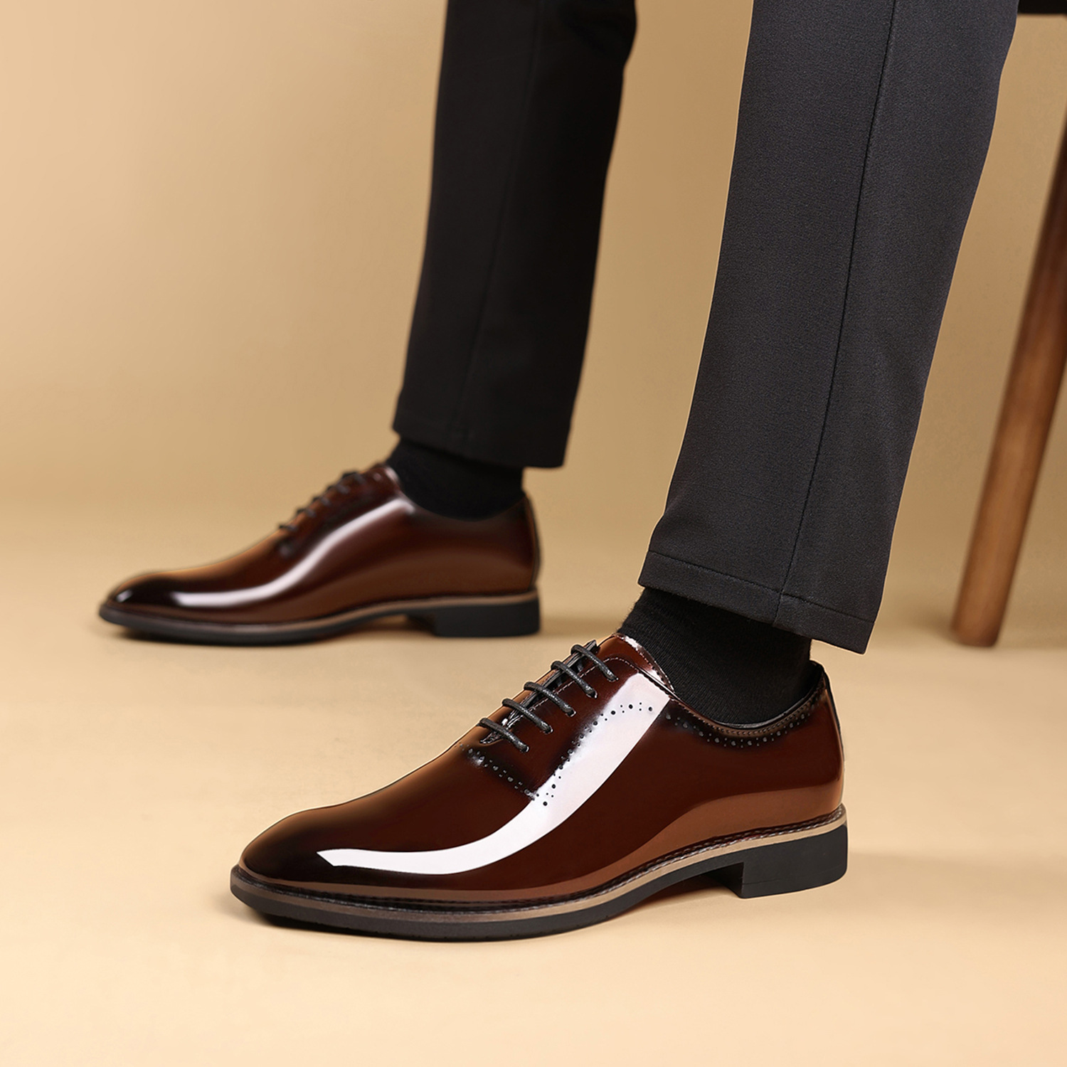 7903 Cross-border Men's New Autumn Shoes, Lace-up British Style Patent Leather Shoes (Yumei Ruijie Series)_vogvips.com