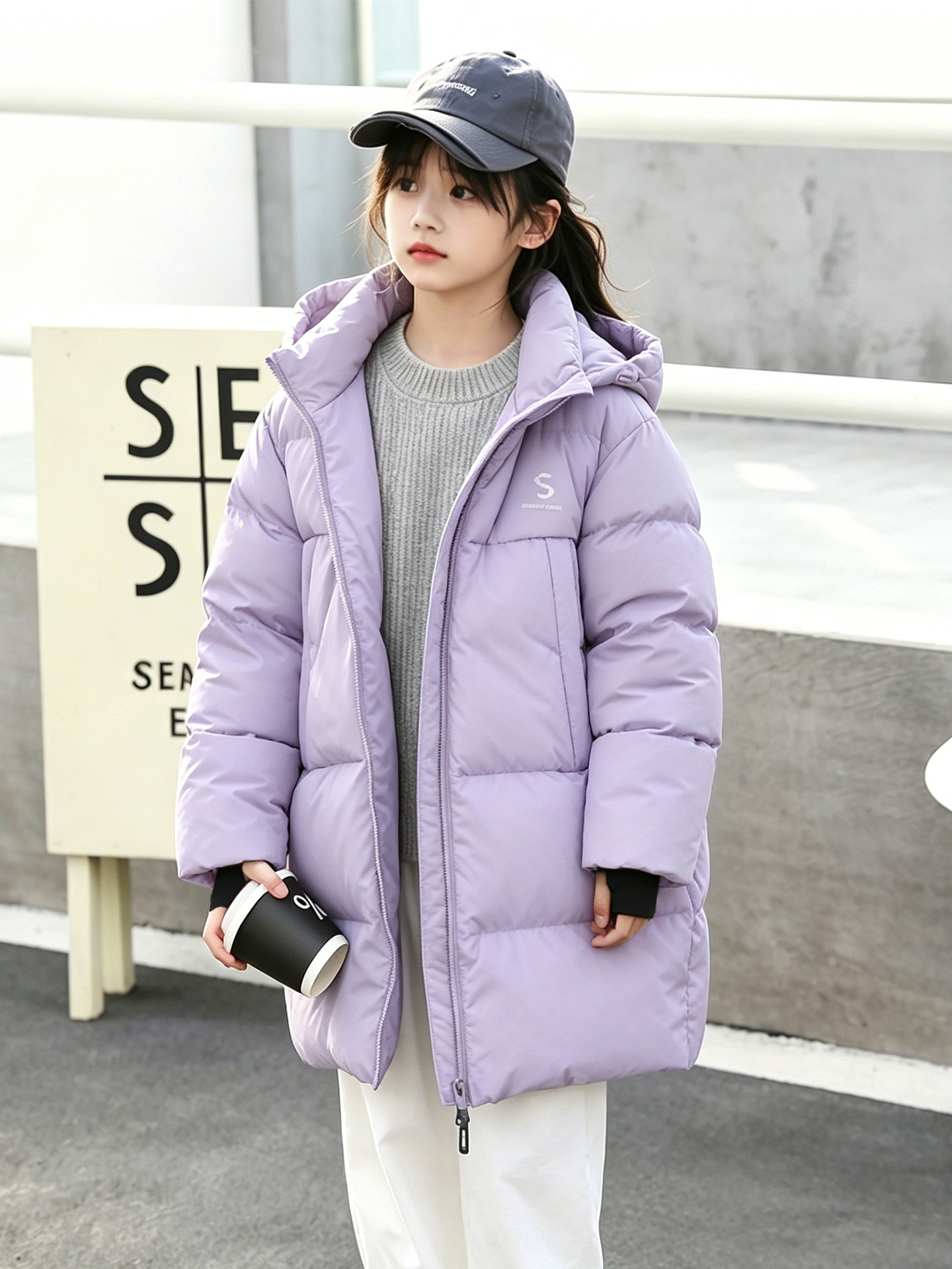 Children's winter velvet down jacket for boys