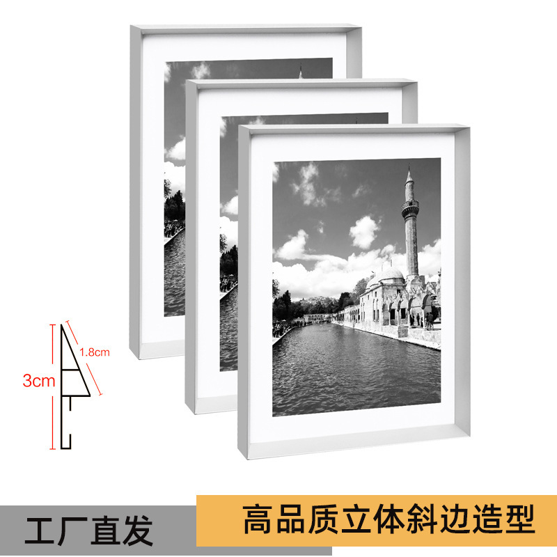 Metal Photo Frame Poster Frame Beveled Edge Stereo Aluminum Alloy A4 Picture Frame Wall Hanging Photo Frame Outer Frame Framed Photo Frame Table