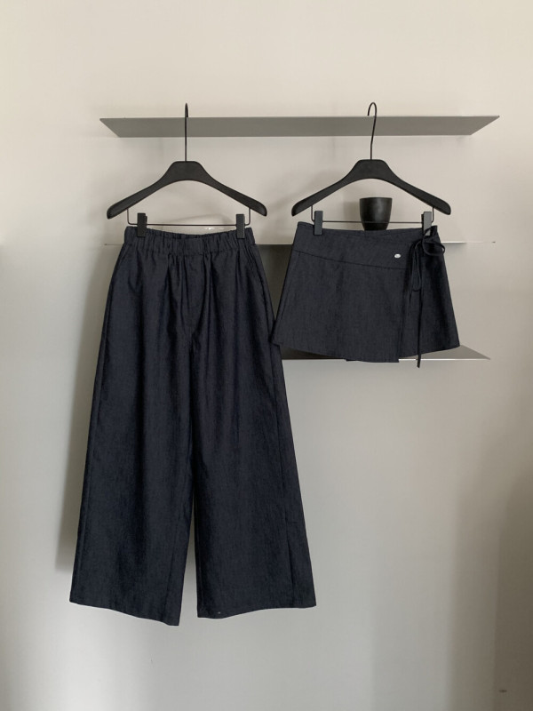 【MISS密思家正品店】休闲百搭阔腿牛仔裤休闲裤女装(配屁帘)W679|undefined