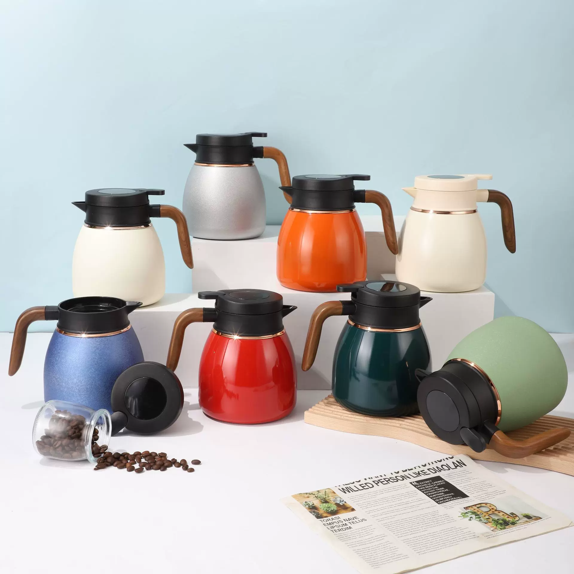 保温壶316不锈钢智能显温家用焖茶壶大容量茶水分离保温水壶