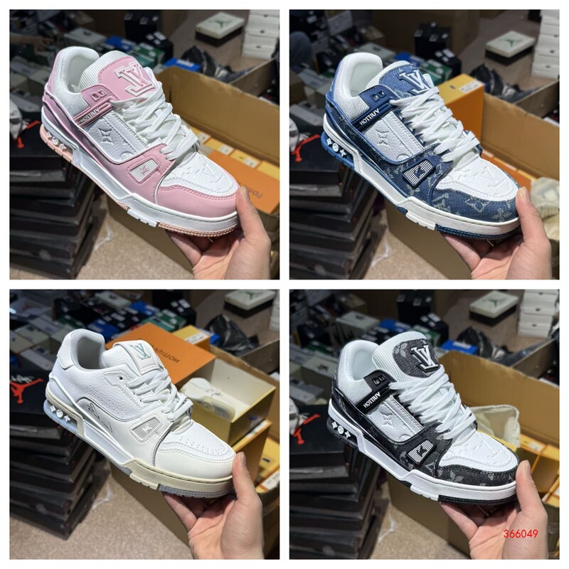 High-End Genuine Leather Sneakers from Putian, Featuring the New Lv Trainer Design, Suitable for Couples, Men and Women, Luxury Sports and Casual Shoes High-End Genuine Leather Sneakers from Putian, Featuring the New Lv Trainer Design, Suitable for Couples, Men and Women, Luxury Sports and Casual Shoes