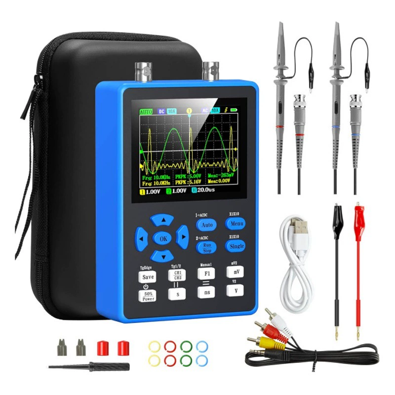 Портативный цифровой осциллограф DSO2512G, двухканальный портативный генератор сигналов с полосой пропускания 120 м, частота дискретизации 500