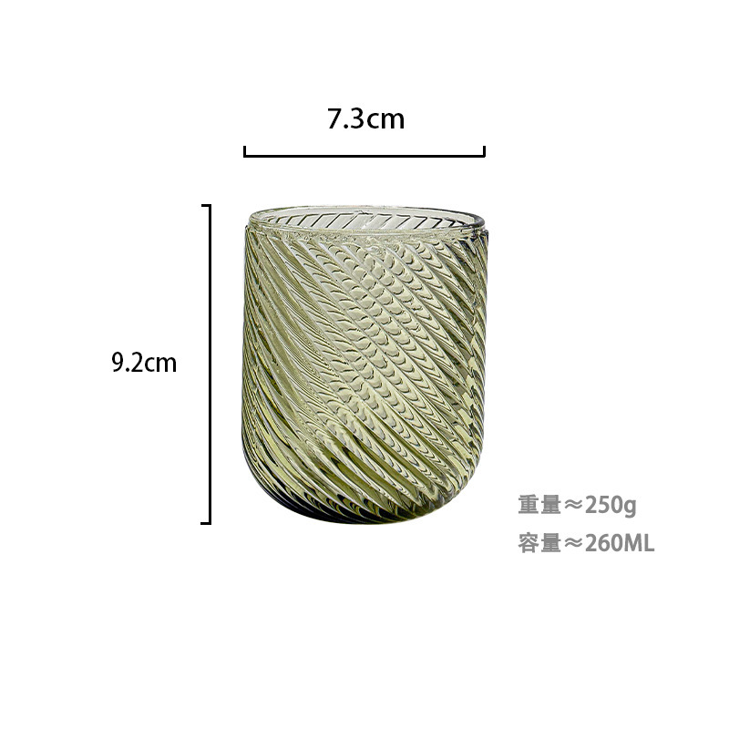 Fábrica al por mayor tazas de agua europeas tazas de vidrio de colores tazas de enjuague bucal de hotel tazas de jugo en relieve tazas de leche domésticas gruesas