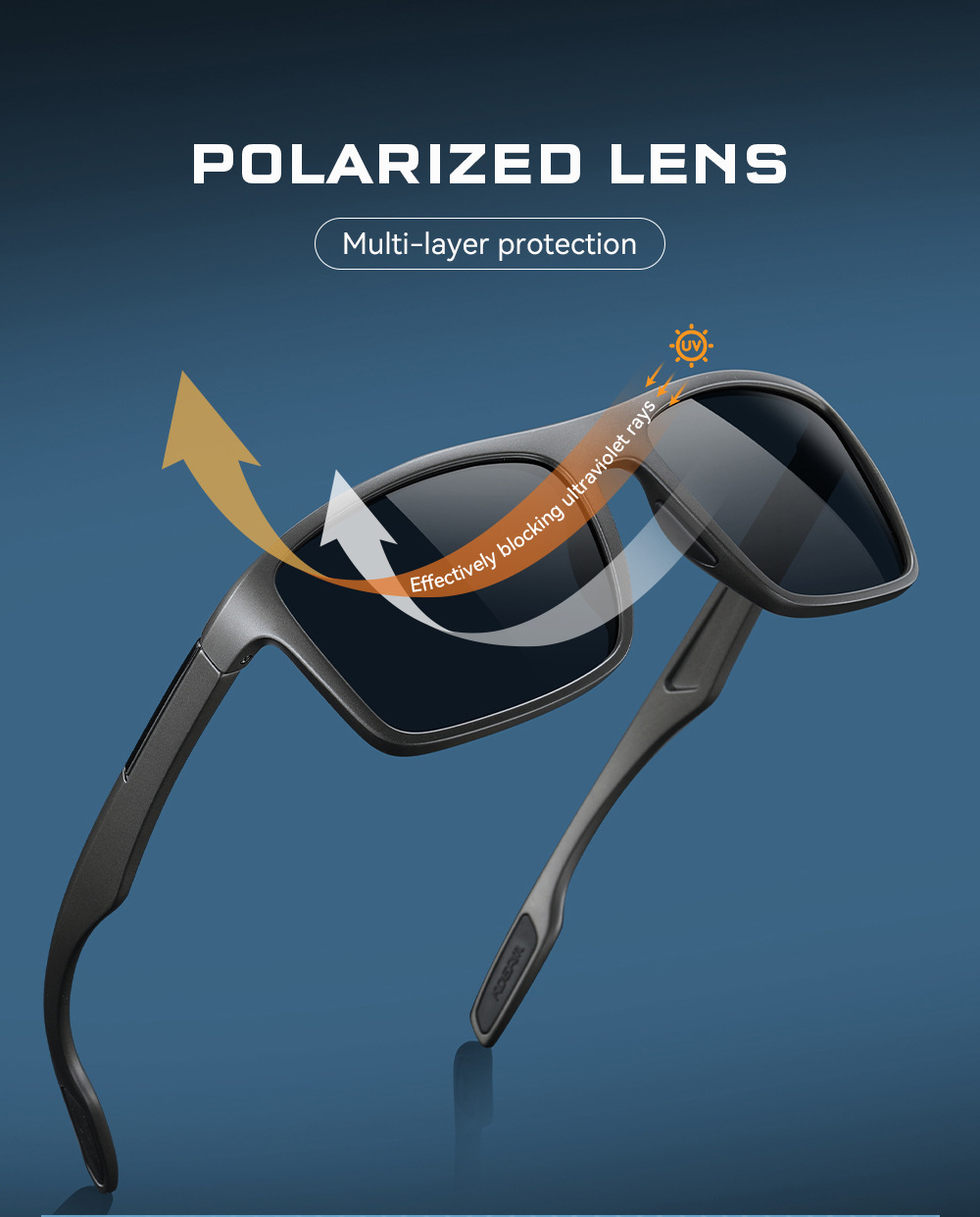 KDEAM Large Size Fashion Polarized Sunglasses Outdoor Casual Sunglasses Central Asia Eyewear Wholesale KD101-PLUS