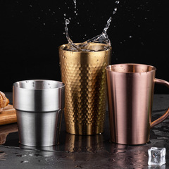 304 stainless steel cup food grade double-layer insulated cup thickened household cup tea cup Korean beer cup