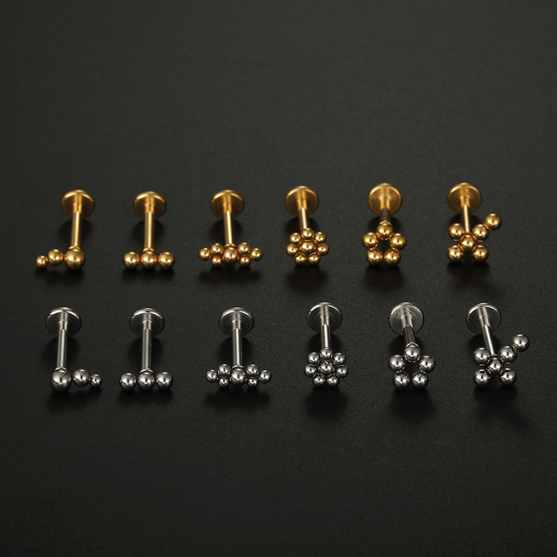 Fashion Solid Color Stainless Steel Plating lip stud 1 Piece