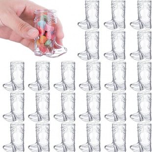 In-Stock Cowboy Boots Plastic Wine Glasses Western Cowboy Theme Party Drink Transparent Shot Glasses Bachelorette Party Supplies