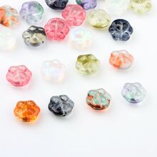 水晶珠玻璃散珠迷你卡通动物猫爪散珠吊坠 diy古风饰品配件材料