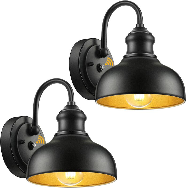 Outdoor Wall Lights Outdoor Farmhouse Gooseneck Barn Lights Retro Matte Black Exterior Wall Mounting Lamps, Anti Rust Wall Lights