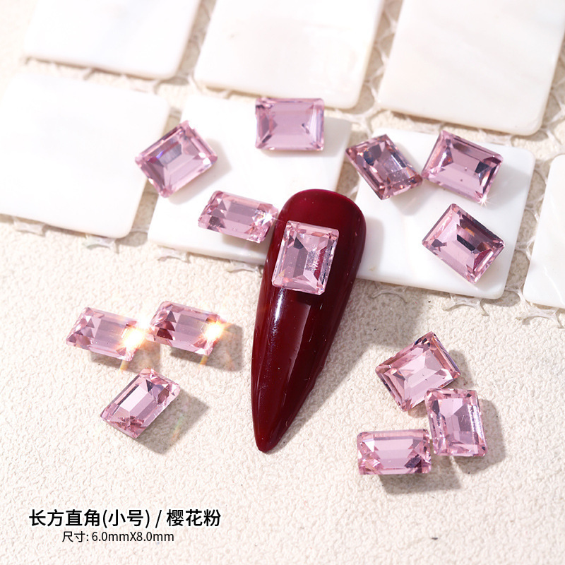 고품질 소녀 핑크 직사각형 직각-[6*8MM]