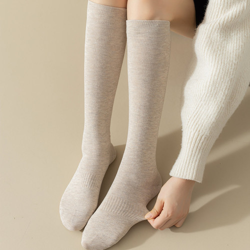 Pressure slimming calf socks for women in spring and autumn Japanese style jk solid color stockings autumn and winter beautiful legs and knee-length white long socks