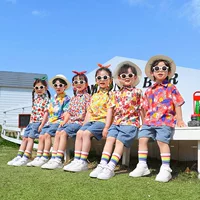 Children Children Show Cheering Games Хор Детский сад Выпускной Фото Танцевальное Шоу Костюм Цветочная Рубашка