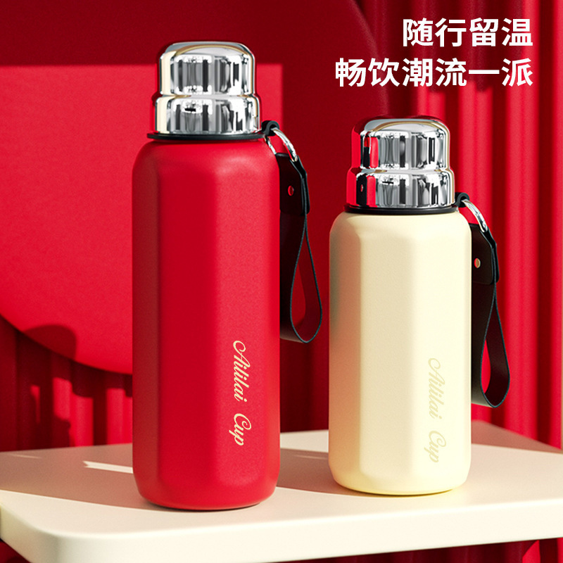 316不锈钢保温壶户外便携式大容量运动水壶商务办公菱形保温杯|undefined